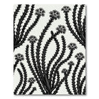 Monochromatic Outline Floral Spray Rug