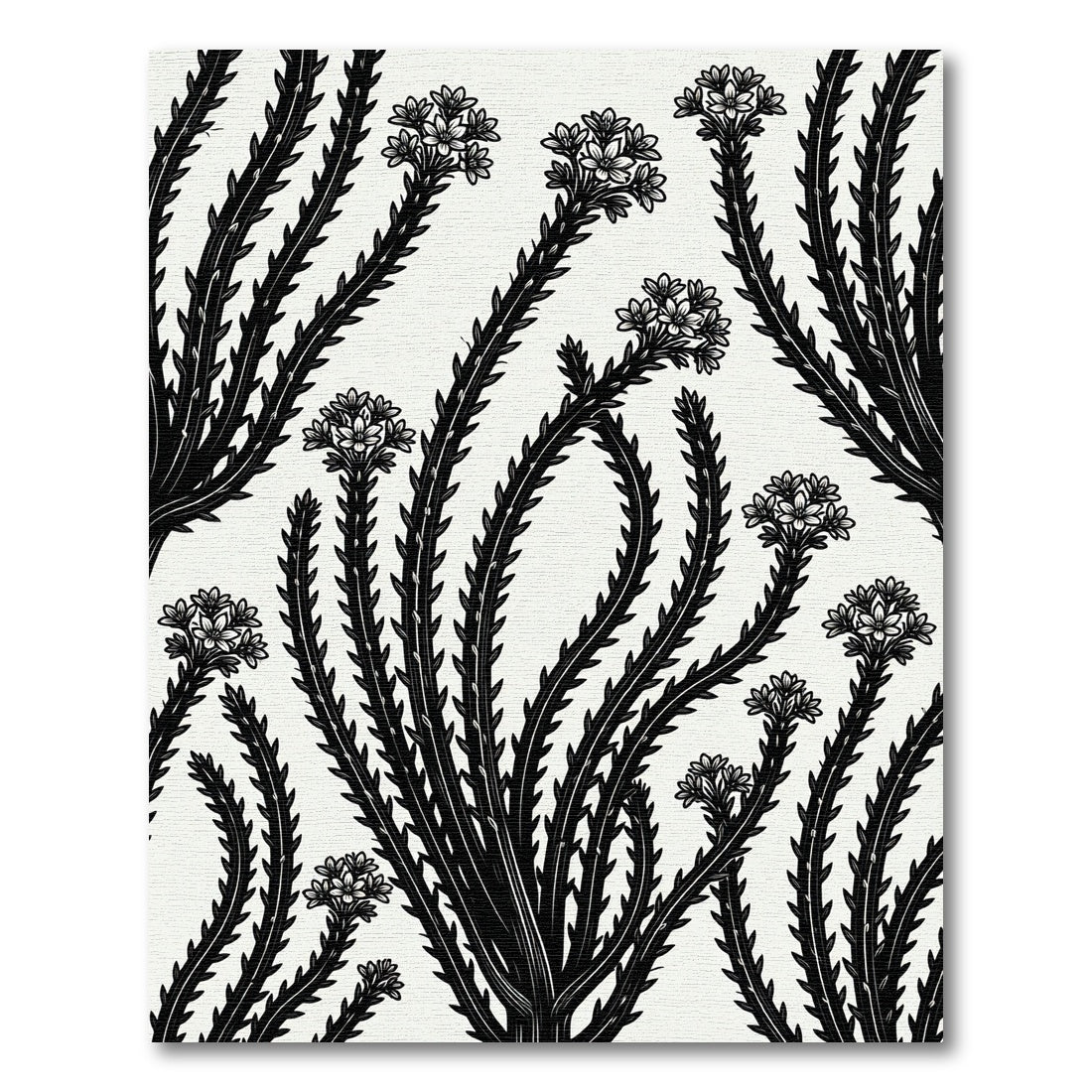 Monochromatic Outline Floral Spray Rug