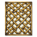 Rustic Woven Bamboo Lattice Pattern Rug