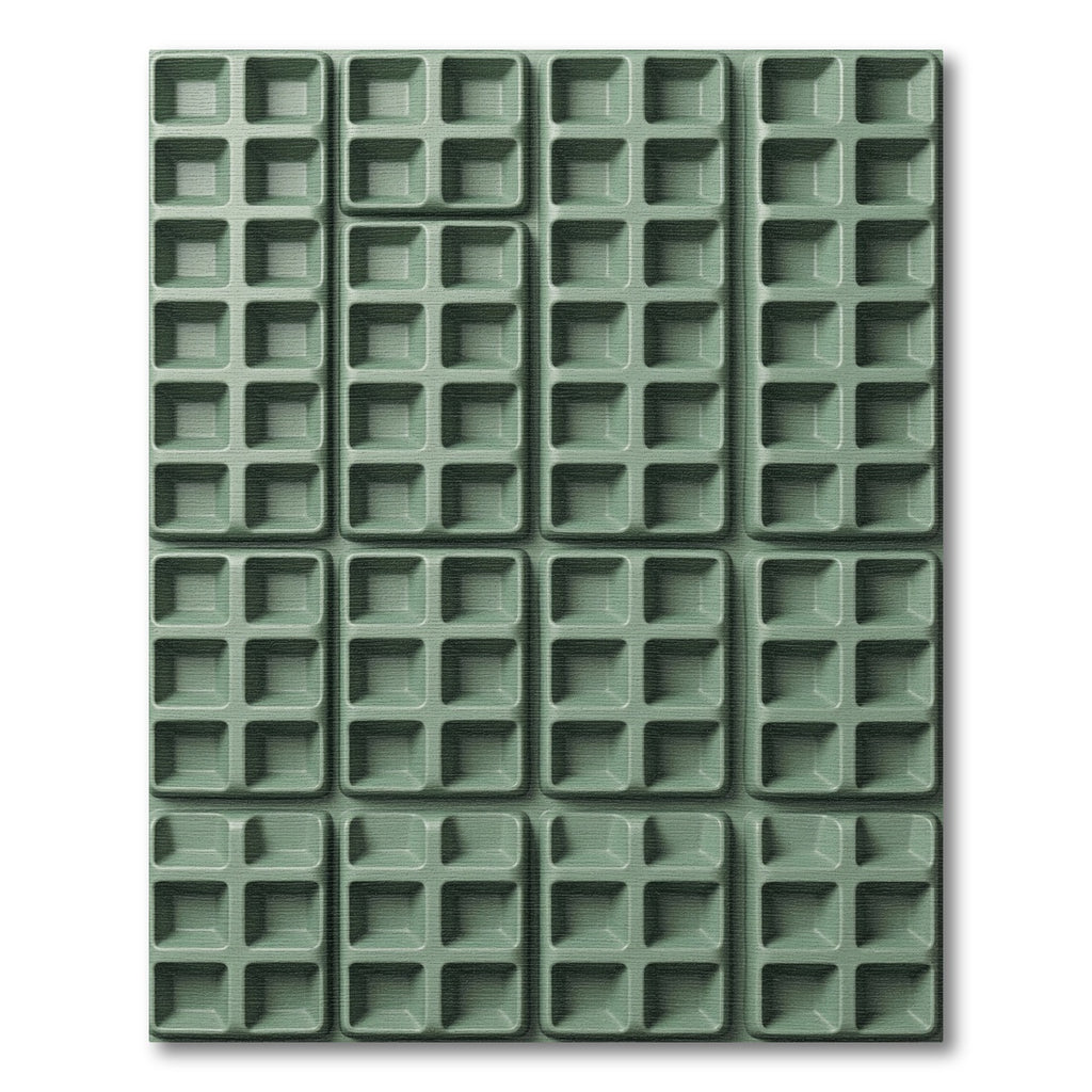 Sage Grid Textured Geometric Squares Rug