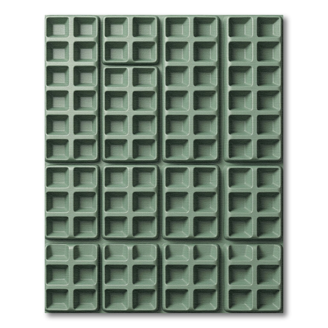 Sage Grid Textured Geometric Squares Rug