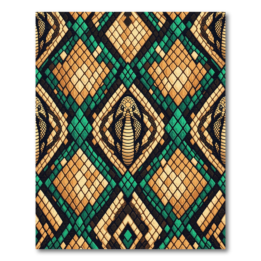 Emerald Gold Cobra Diamond Reptile Rug