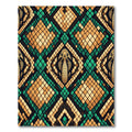 Emerald Gold Cobra Diamond Reptile Rug