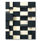 Dark Ivory Geometric Block Surface Rug