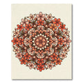 Coral Cherry Blossom Floral Mandala Rug