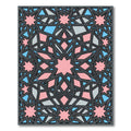 Pink Geometric Star Interlocking Tile Rug