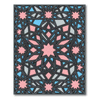 Pink Geometric Star Interlocking Tile Rug