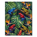 Vibrant Tropical Frog and Jungle Flora Rug