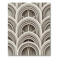 Elegant Neutral Arched Architectural Relief Rug