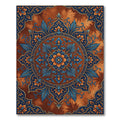 Rich Azure Floral Medallion Rug