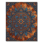 Rich Azure Floral Medallion Rug