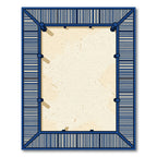 Minimalist Navy Linear Border Frame Rug