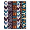 Eclectic Teal Orange Paisley Cloud Strips Rug