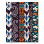 Eclectic Teal Orange Paisley Cloud Strips Rug