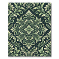 Elegant Sage Green Damask Medallion Rug
