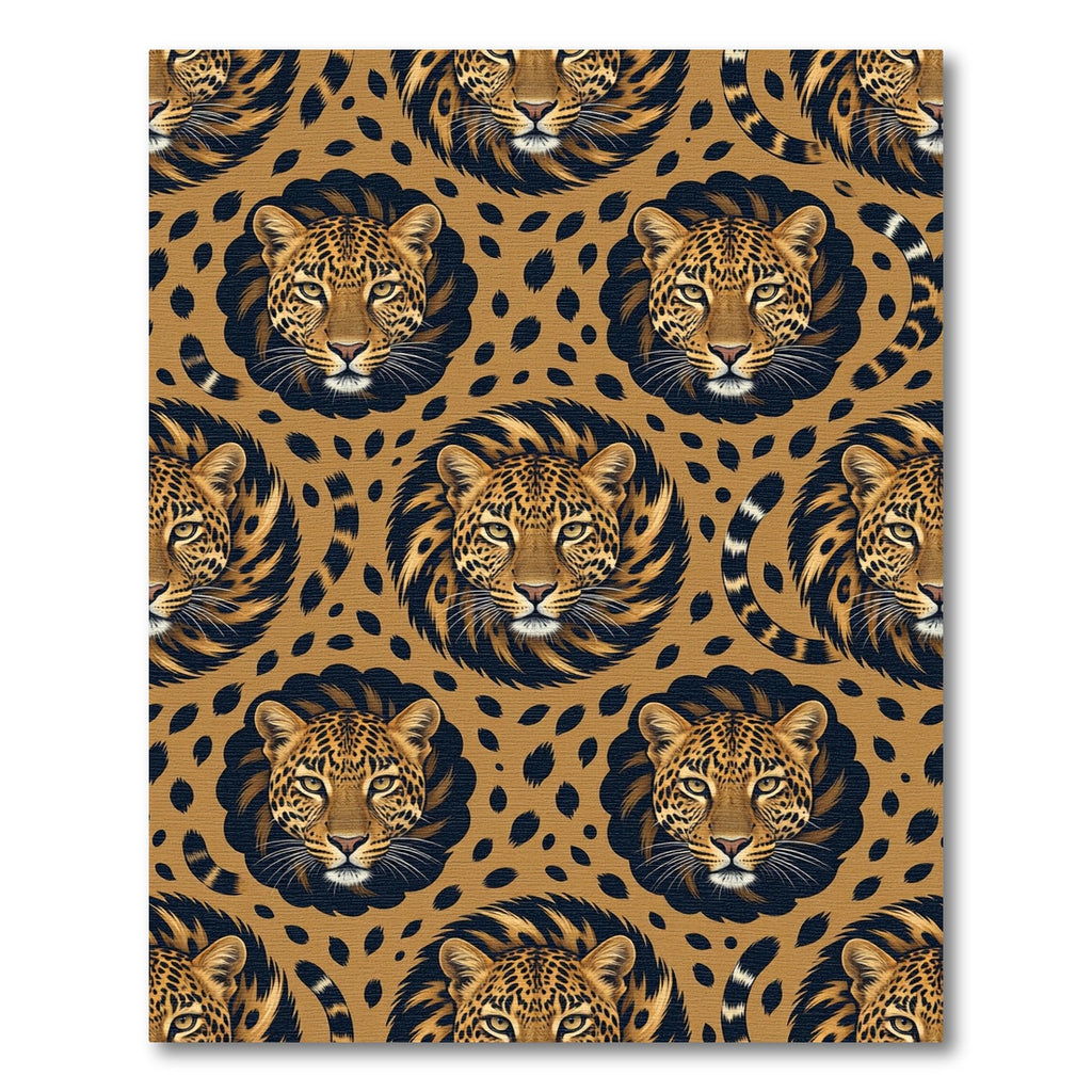Golden Leopard Spot Seamless Pattern Rug