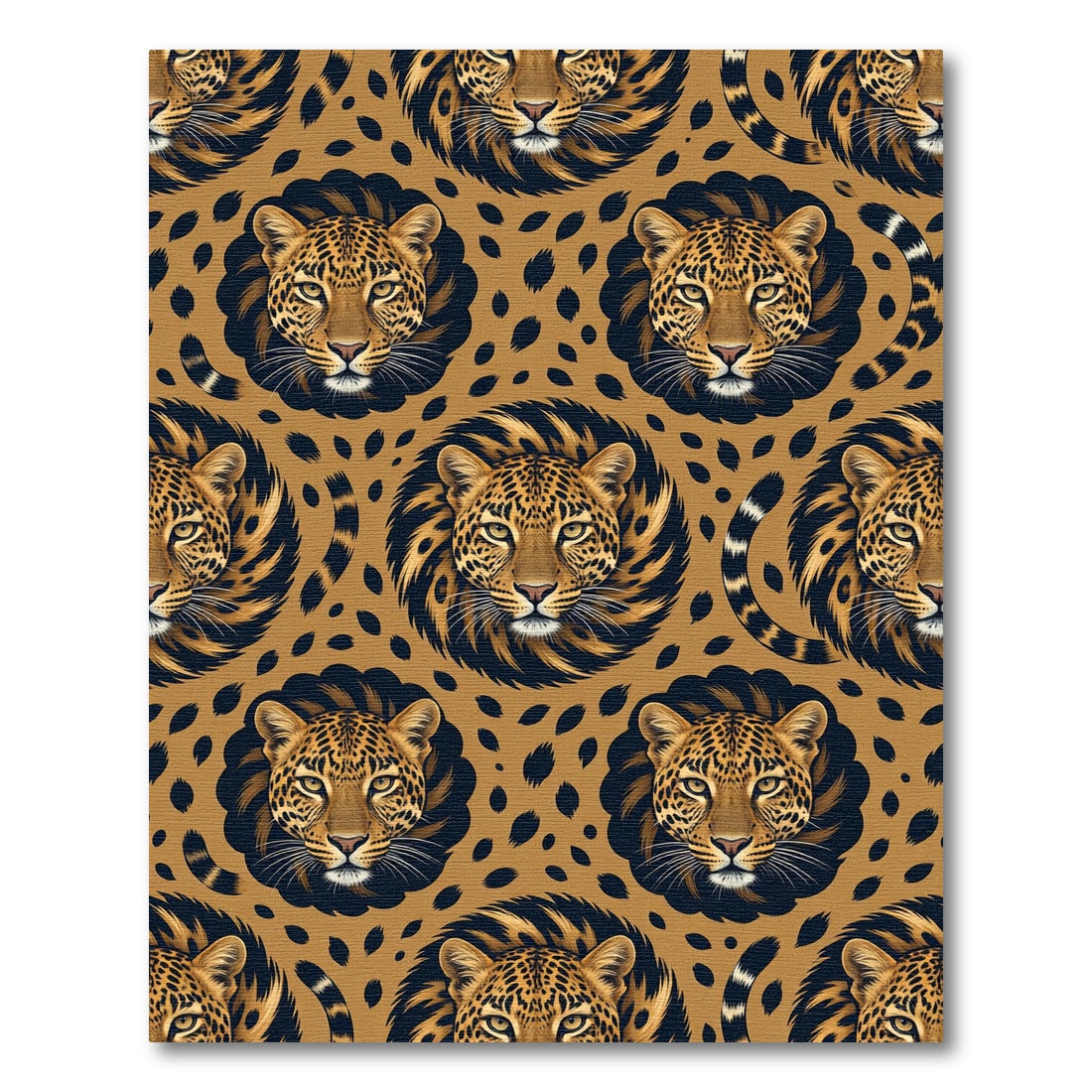 Golden Leopard Spot Seamless Pattern Rug