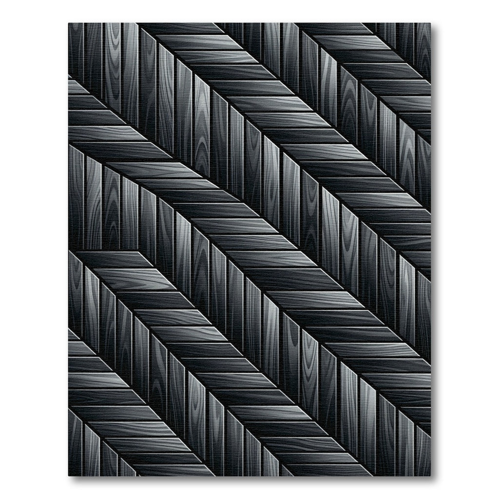 Modern Monochrome Herringbone Wood Grain Rug