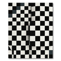Sharp Black White Checkered Optical Illusion Rug