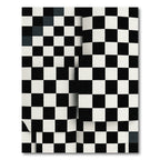 Sharp Black White Checkered Optical Illusion Rug