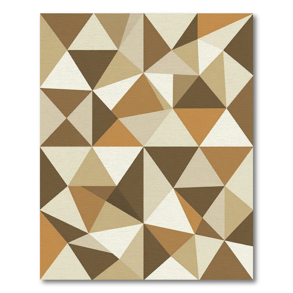 Earthy Tonal Geometric Triangle Composition Rug