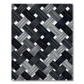 Monochrome Interwoven Charcoal Diagonal Grid Rug