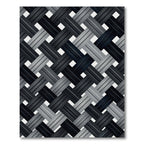 Monochrome Interwoven Charcoal Diagonal Grid Rug