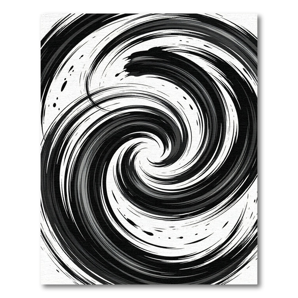 Monochromatic Swirl Abstract Ink Rug