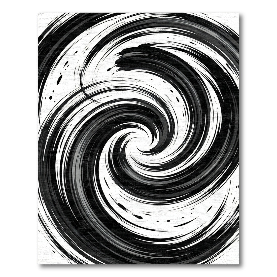 Monochromatic Swirl Abstract Ink Rug