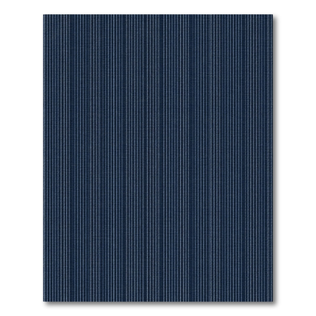 Minimalist Navy Blue Vertical Pinstripe Rug