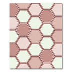 Rose Gold Hexagon Geometric Overlay Rug