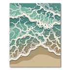 Abstract Teal Oceanic Wave Foam Rug