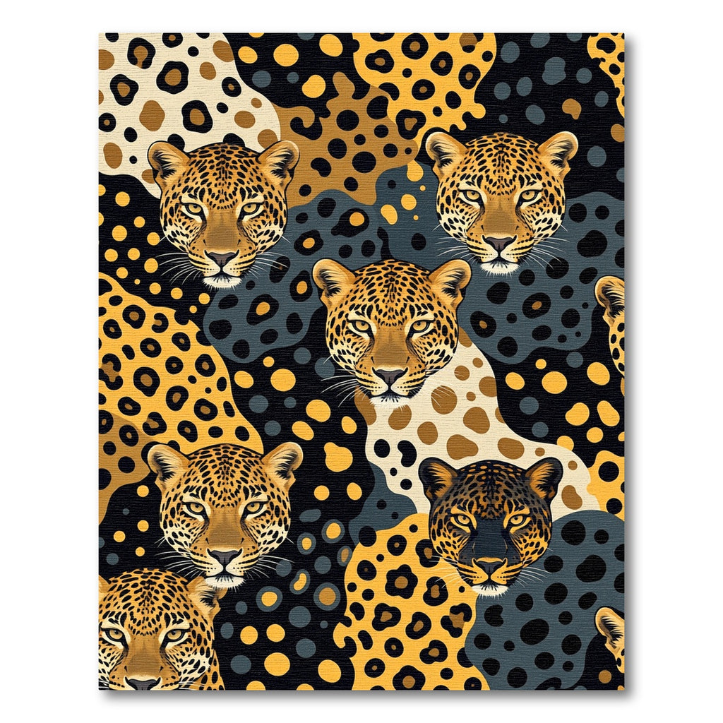 Bold Jaguar Spots Abstract Collage Rug
