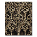 Gothic Gold Quatrefoil Rose Window Rug