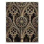 Gothic Gold Quatrefoil Rose Window Rug
