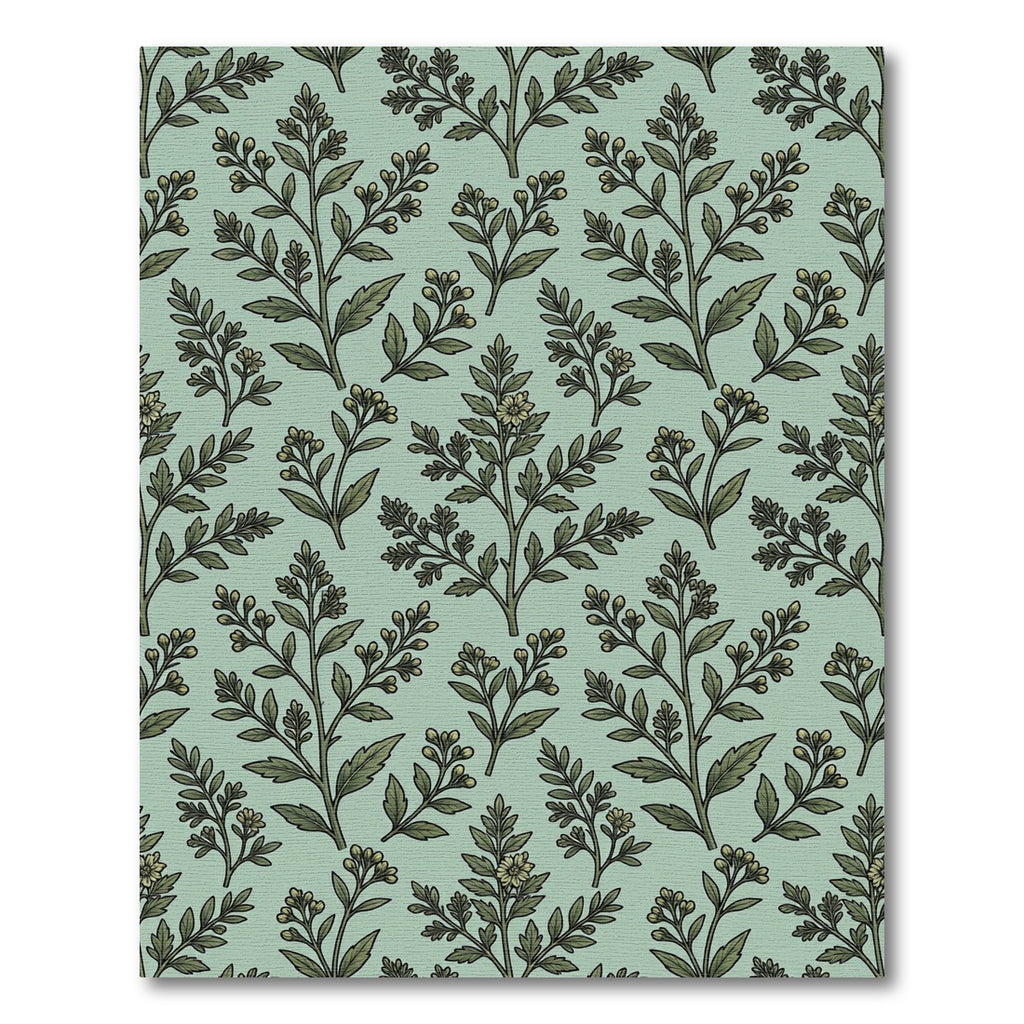 Sage Green Botanical Branch Garland Rug
