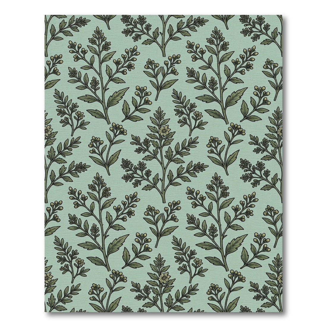 Sage Green Botanical Branch Garland Rug