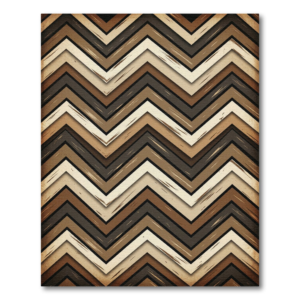 Earth Tone Chevron Zigzag Laminate Rug