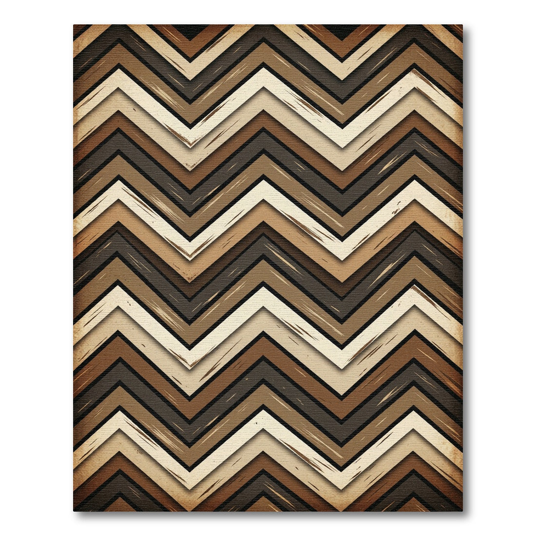 Earth Tone Chevron Zigzag Laminate Rug