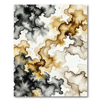 Earthy Ink Splatter Abstract Swirl Rug