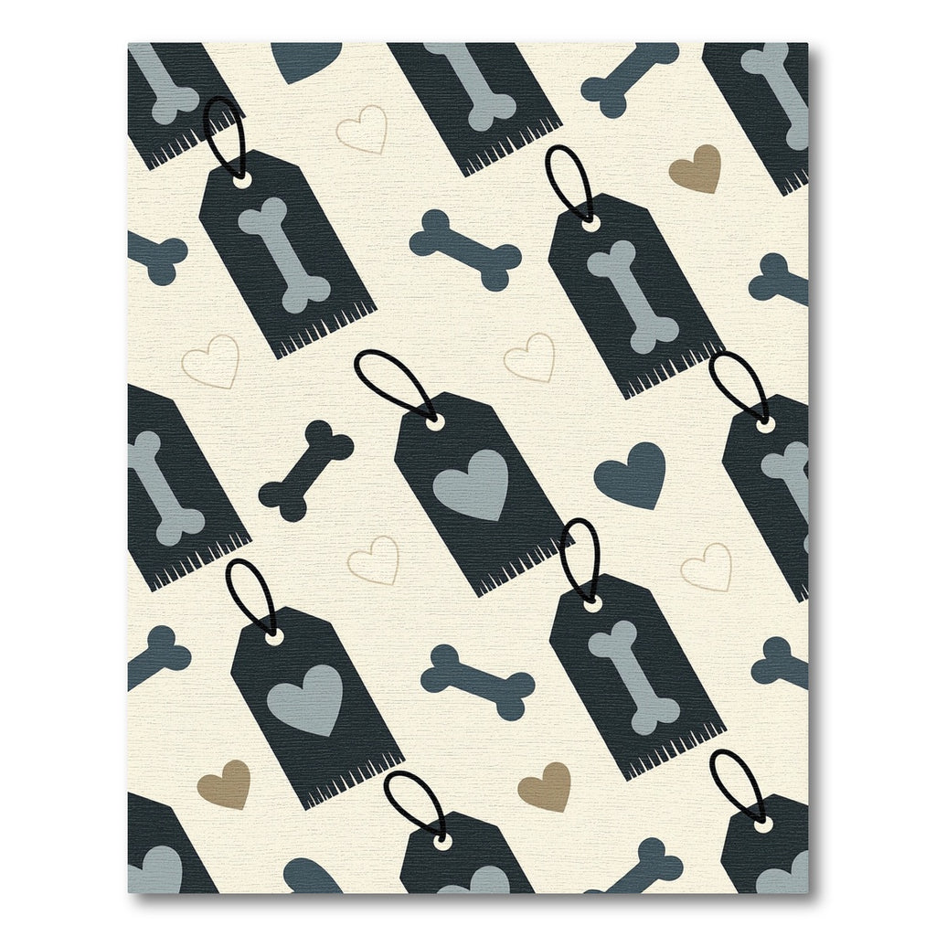 Cute Bone and Heart Tag Graphic Rug