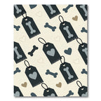 Cute Bone and Heart Tag Graphic Rug