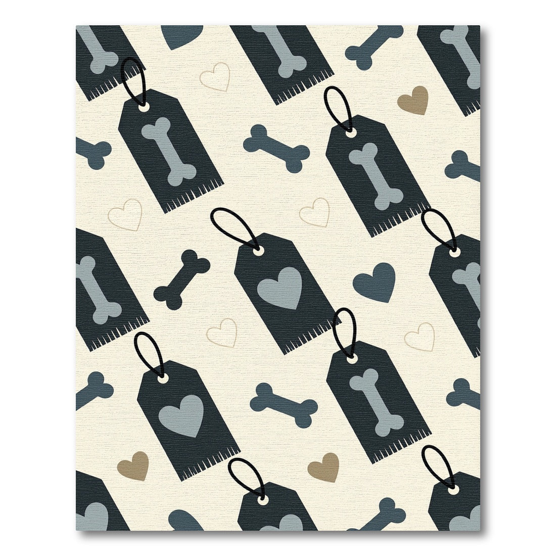 Cute Bone and Heart Tag Graphic Rug
