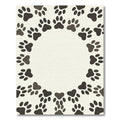 Minimalist Cream Paw Print Border Rug