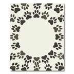 Minimalist Cream Paw Print Border Rug