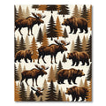 Rustic Forest Moose and Bear Woodland Rug
