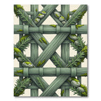 Green Woven Lattice Rosemary Rocks Rug