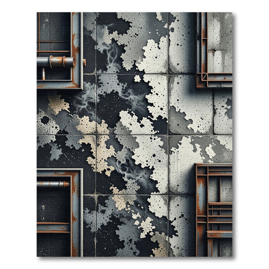 Grungy Concrete Cloud Organic Tile Rug