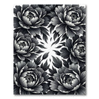Monochromatic Floral Swirl Arrangement Rug
