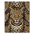Golden Leopard Head Safari Portrait Rug